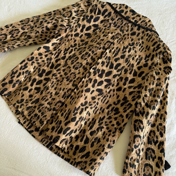 White House Black Market Leopard Print Jacket - Size 2 - Picture 10 of 12